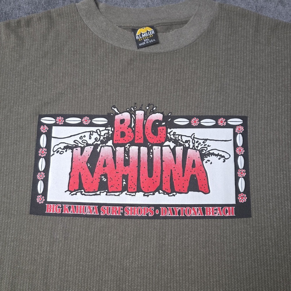 Vtg Single Stitch Made In USA Big Kahuna Surf Shop Knit T Shirt XXL 2XL Beach - Picture 6 of 8